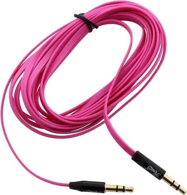Alt view image 2 of 3 - Rosewill RAC-10PK - 10-Foot 3.5mm Flat Audio Cable, Pink