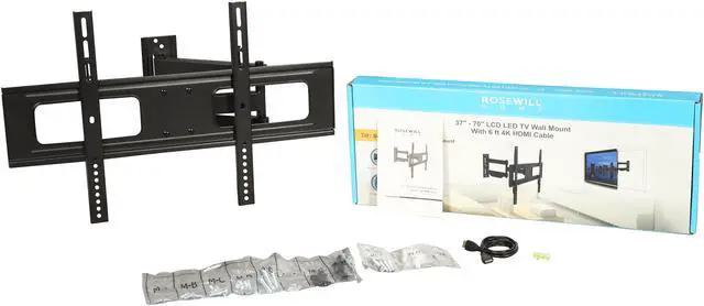 Alt view image 7 of 7 - Rosewill RHTB-17001 37" - 70" LCD LED TV Wall Mount with 6 ft. 4K HDMI Cable, Max. Load 110 lbs., Max VESA 600x400 mm, Black, Compatible with Samsung, Vizio, Sony, Panasonic, LG and Toshiba TV