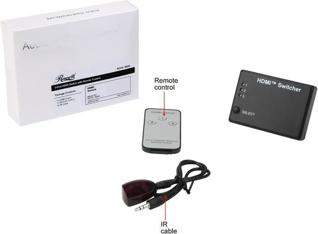 Alt view image 8 of 8 - Rosewill RCHS-18005 Mini HDMI Amplifier Switcher 3x1