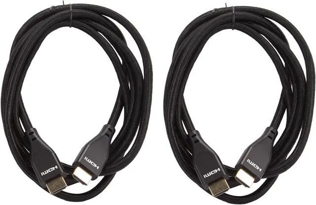 Alt view image 2 of 3 - Rosewill RCHD-20005 Braided HDMI 2.0 Cable, Black, 6 Feet, 2-Pack