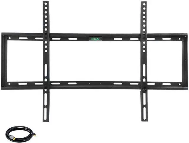 Main image of Megamounts GMPF-26N7-HDMI-BNDL-2 Black 32" - 70" Smooth Black Matt Finish Fixed Television Mount for 32"- 70" LCD, LED