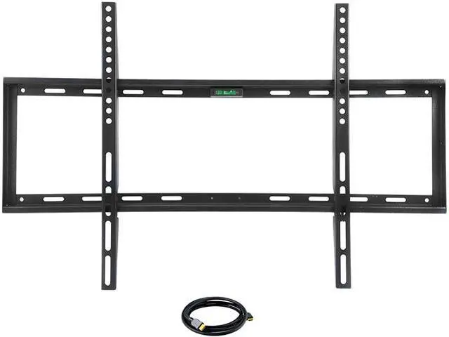 Main image of Megamounts GMPF-24N7-HDMI-BNDLPC17 Black 26" - 55" Smooth Black Matt Finish Fixed Television Mount for 26"- 55" LCD, LED