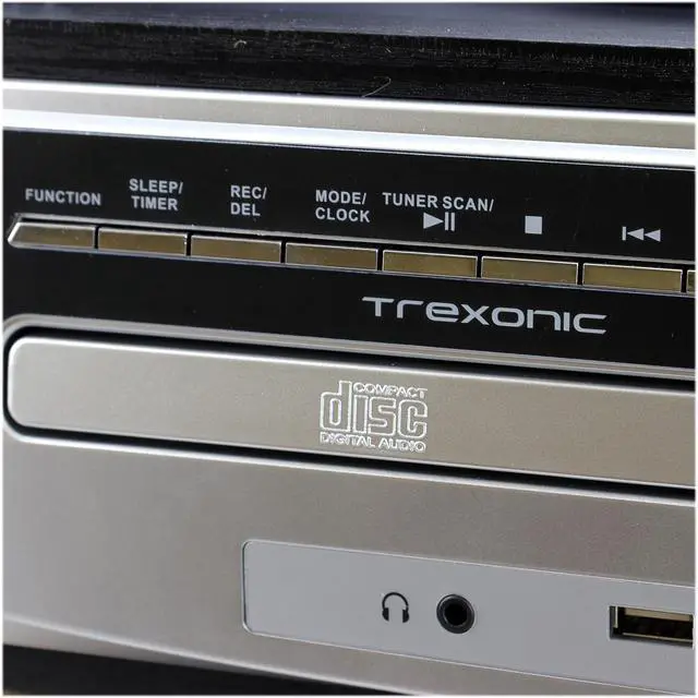 Alt view image 3 of 5 - Trexonic TRX-28SP 3-Speed Turntable With CD Player, FM Radio, Bluetooth, USB/SD Recording
