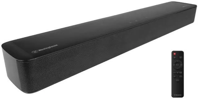 Main image of Westinghouse WS200AM 2.0 Channel Mini Bluetooth Soundbar with Dolby Atmos and Digital Plus, Black