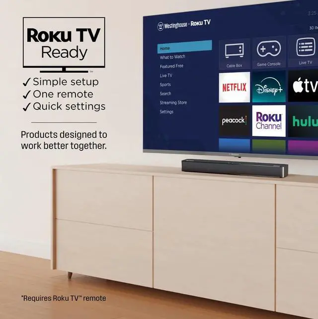 Alt view image 4 of 8 - Westinghouse WS200AM 2.0 Channel Mini Bluetooth Soundbar with Dolby Atmos and Digital Plus, Black