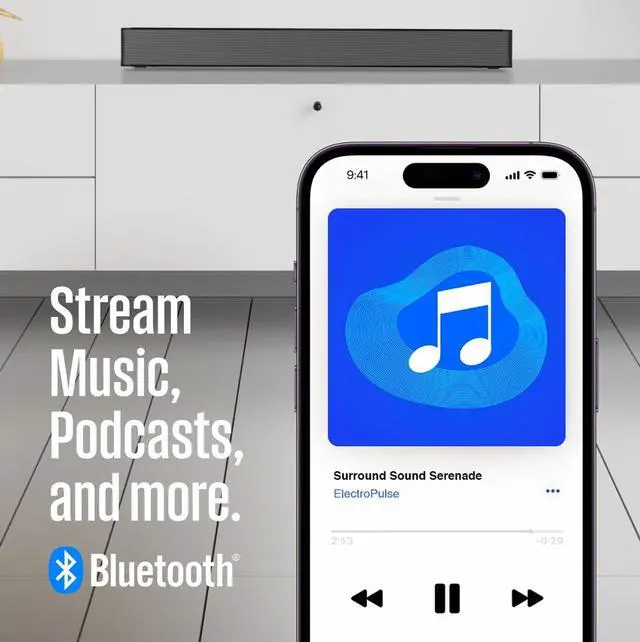 Alt view image 5 of 8 - Westinghouse WS200AM 2.0 Channel Mini Bluetooth Soundbar with Dolby Atmos and Digital Plus, Black