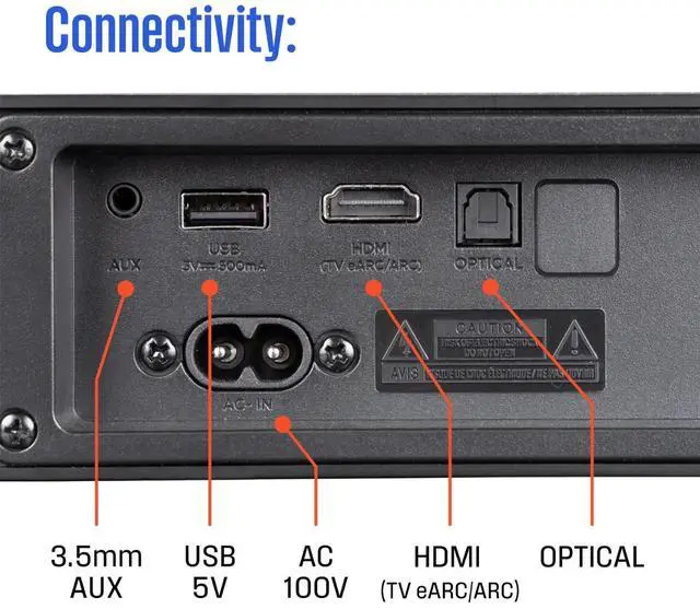 Alt view image 8 of 8 - Westinghouse WS200AM 2.0 Channel Mini Bluetooth Soundbar with Dolby Atmos and Digital Plus, Black