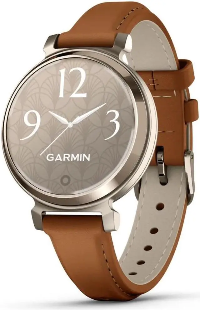 Main image of Garmin Lily 2 Classic Cream Gold with Tan Leather Band
