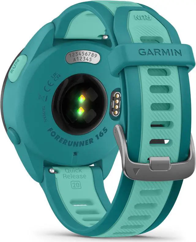 Alt view image 3 of 4 - Garmin Forerunner 165 Music, Turquoise/Aqua | GPS Running Smart Watch 010-02863-32