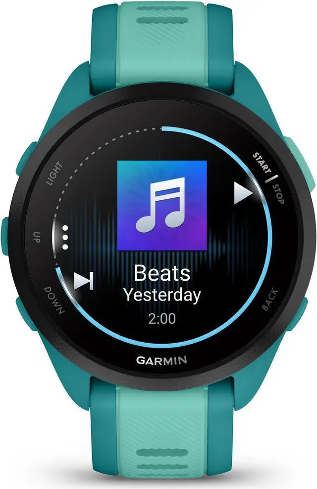 Alt view image 2 of 4 - Garmin Forerunner 165 Music, Turquoise/Aqua | GPS Running Smart Watch 010-02863-32