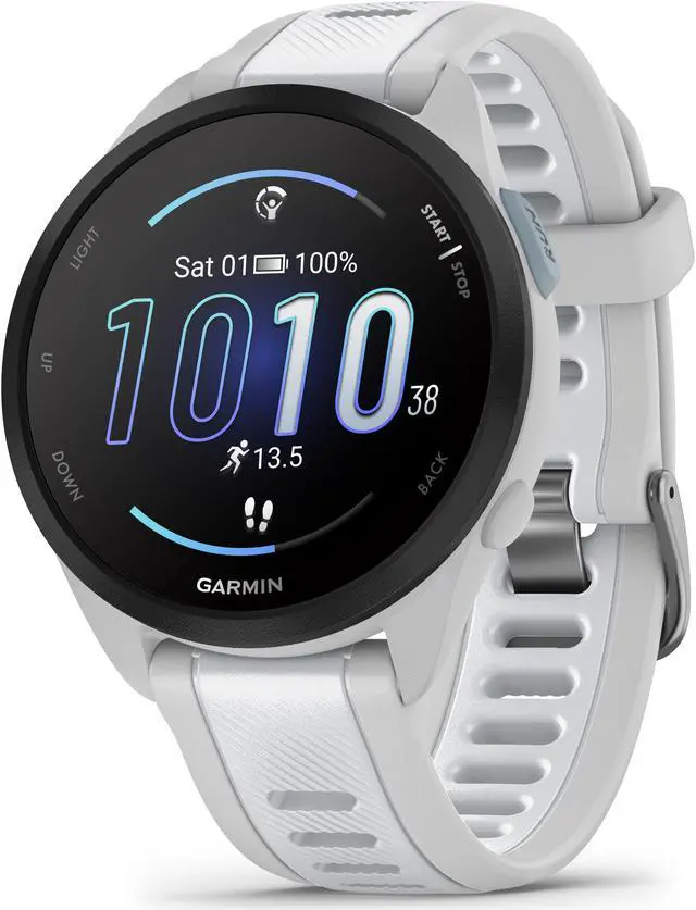 Main image of Garmin Forerunner 165 Music, Mist Grey/Whitestone | GPS Running Smart Watch 010-02863-31