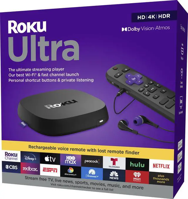 Alt view image 3 of 3 - Roku Ultra 4K HDR Streaming Player 4802CA