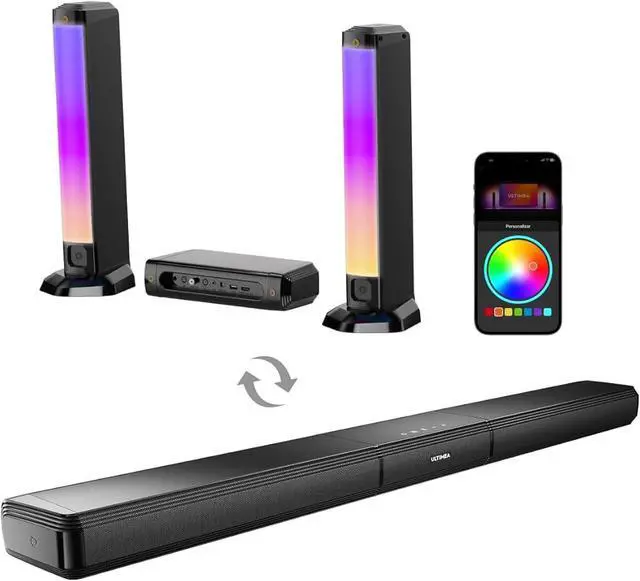 Main image of Ultimea Apollo S70 5.0CH Dynamic Lighting Bluetooth Sound Bar Speaker U3700 - Black