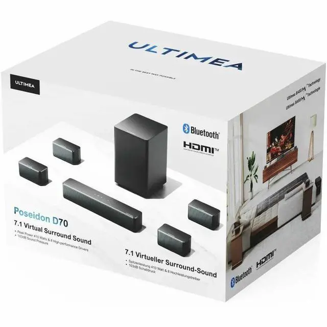Alt view image 5 of 6 - Ultimea Poseidon D70 7.1CH Bluetooth Speaker System (U2600) - Black