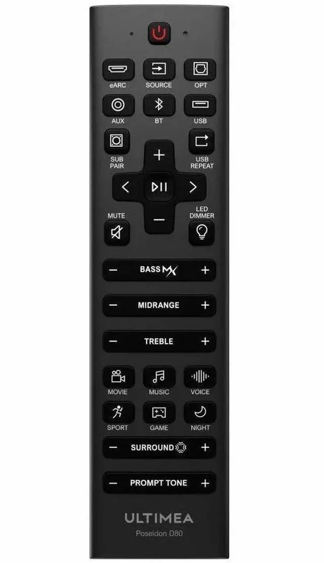 Alt view image 5 of 6 - Ultimea Poseidon D80 Dolby Atmos 7.1CH Bluetooth Sound Bar Speaker System (U2620) - Black