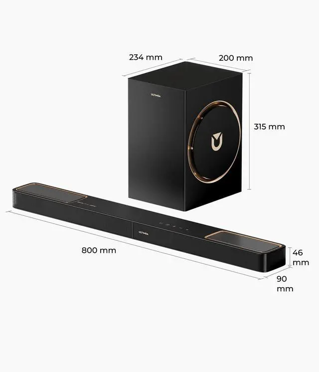 Alt view image 7 of 8 - ULTIMEA Skywave F30 3.1.2 Bluetooth Sound Bar Speaker - 360 W RMS