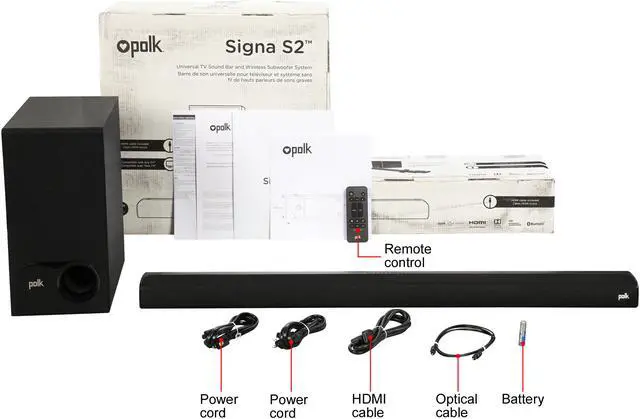 Alt view image 16 of 16 - Polk Audio Signa S2 Universal TV Sound Bar and Wireless Subwoofer System