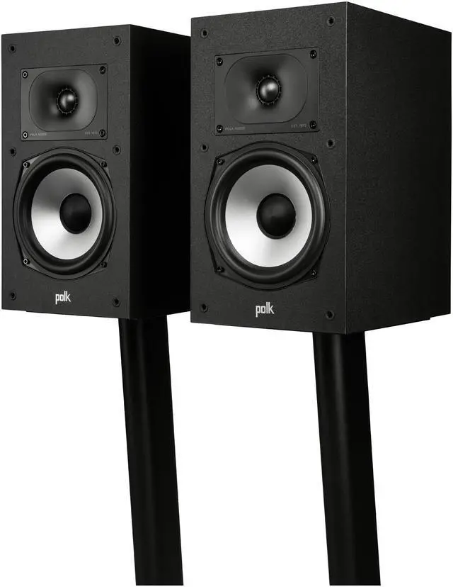 Alt view image 3 of 10 - Polk Audio Monitor XT20 High-Resolution Large Bookshelf Speaker Pair - Black