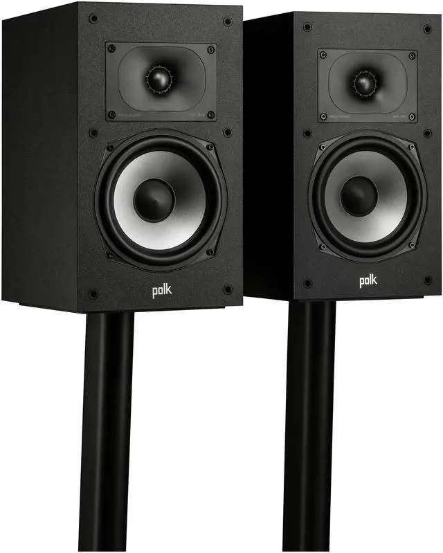 Alt view image 5 of 10 - Polk Audio Monitor XT20 High-Resolution Large Bookshelf Speaker Pair - Black