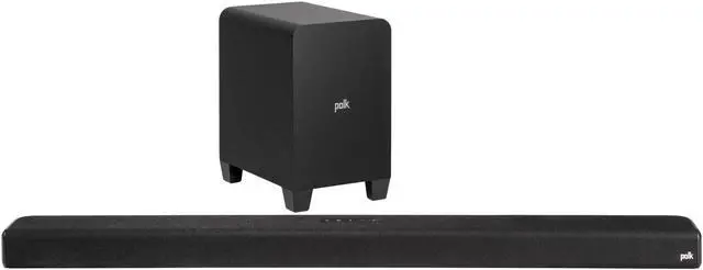 Alt view image 2 of 10 - Polk Audio - Signa S4 Ultra-Slim TV Sound Bar with Wireless Subwoofer, Dolby Atmos 3D Surround Sound, Works with 8K, 4K & HD TVs - Black