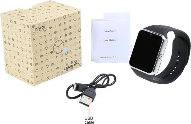 Alt view image 6 of 6 - Krazilla Bluetooth Smart Watch for Android Phones - Silver