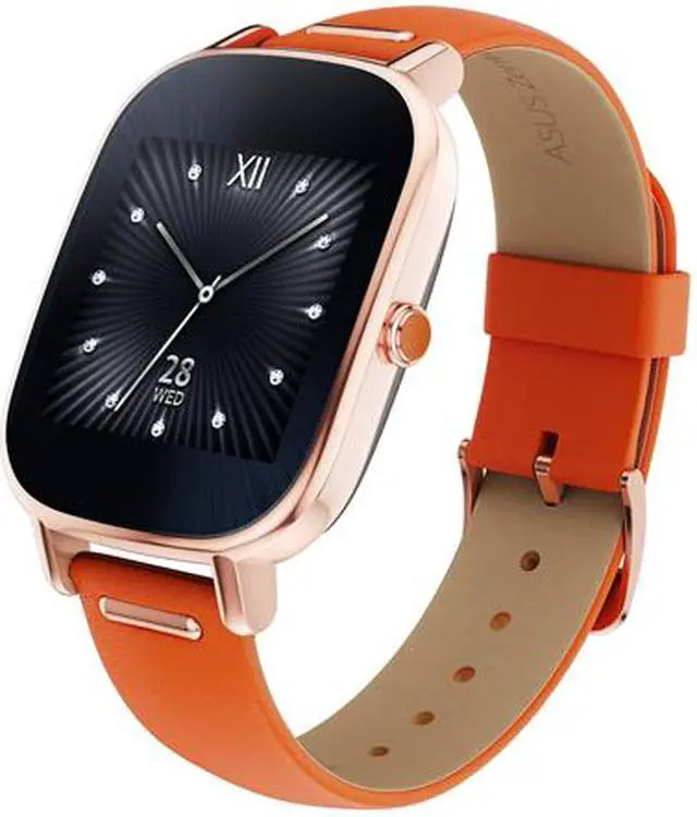 Main image of ZenWatch 2 Android Wear Smartwatch (Rose Gold Casing/Orange Leather Band)