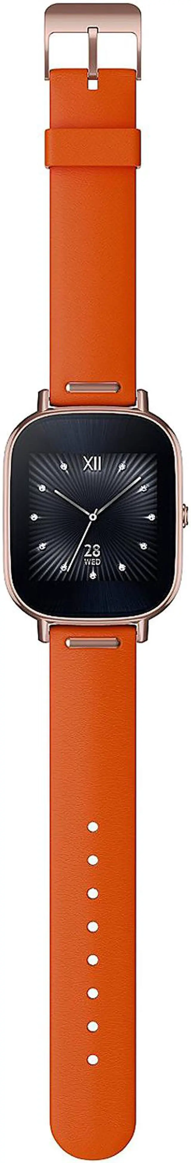 Alt view image 7 of 8 - ZenWatch 2 Android Wear Smartwatch (Rose Gold Casing/Orange Leather Band)