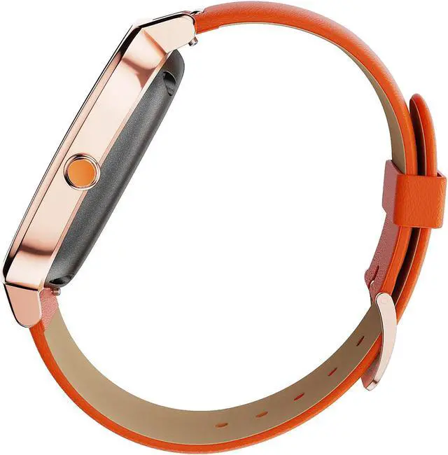 Alt view image 4 of 8 - ZenWatch 2 Android Wear Smartwatch (Rose Gold Casing/Orange Leather Band)