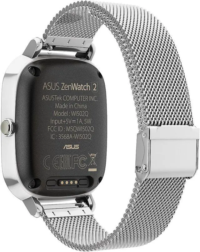 Alt view image 5 of 8 - ASUS WI502Q-SM-SR ZenWatch 2 Android Wear Smartwatch - Metal Strap Metal Silver