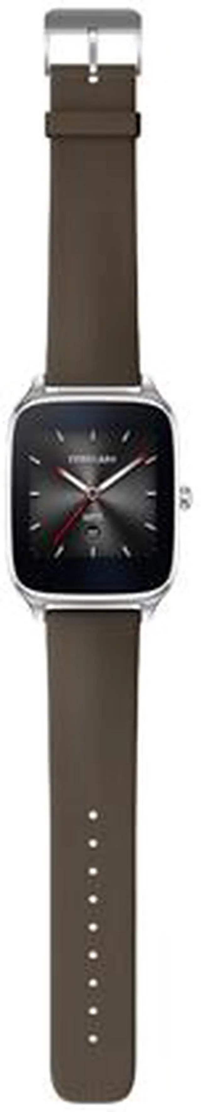 Alt view image 8 of 9 - ASUS ZenWatch 2 Android Wear Smartwatch with Quick Charge & Silver Case, Brown Rubber Band (WI501Q-SR-BW-Q) US Warranty
