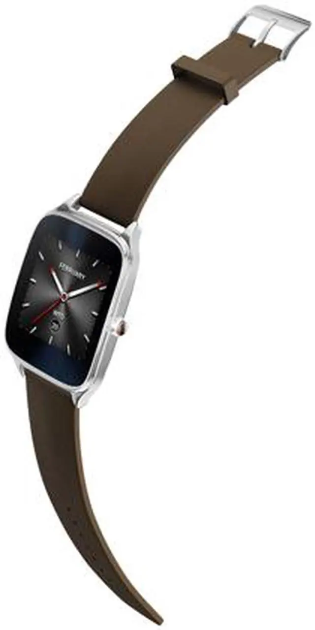 Alt view image 7 of 9 - ASUS ZenWatch 2 Android Wear Smartwatch with Quick Charge & Silver Case, Brown Rubber Band (WI501Q-SR-BW-Q) US Warranty