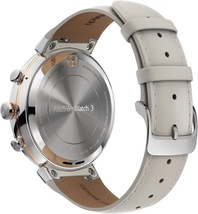Alt view image 12 of 12 - ASUS ZenWatch 3 Android Wear Smartwatch with Quick Charge & Silver Case, Beige Leather Strap (WI503Q-SL-BG) US Warranty