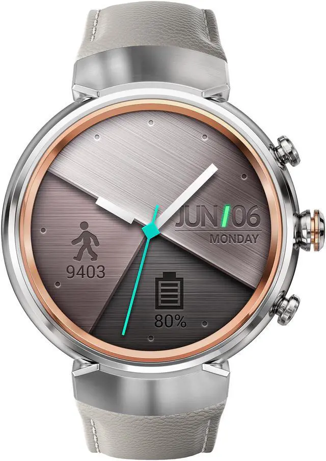 Alt view image 5 of 12 - ASUS ZenWatch 3 Android Wear Smartwatch with Quick Charge & Silver Case, Beige Leather Strap (WI503Q-SL-BG) US Warranty