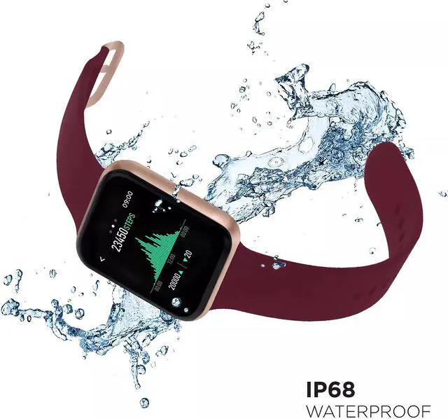 Alt view image 3 of 3 - iTouch Air 3 Smartwatch - 40mm - Rose Gold / Merlot Strap 500009R0-C10
