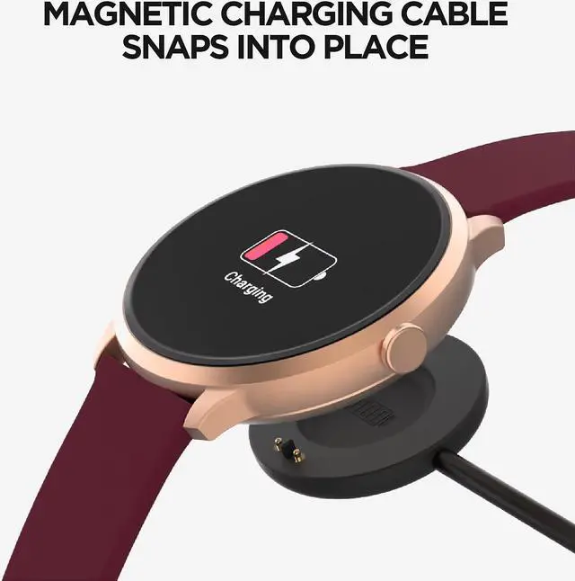 Alt view image 4 of 6 - iTouch Sport 3 Smartwatch - 45mm - Rose Gold / Merlot Strap 500015R-C10