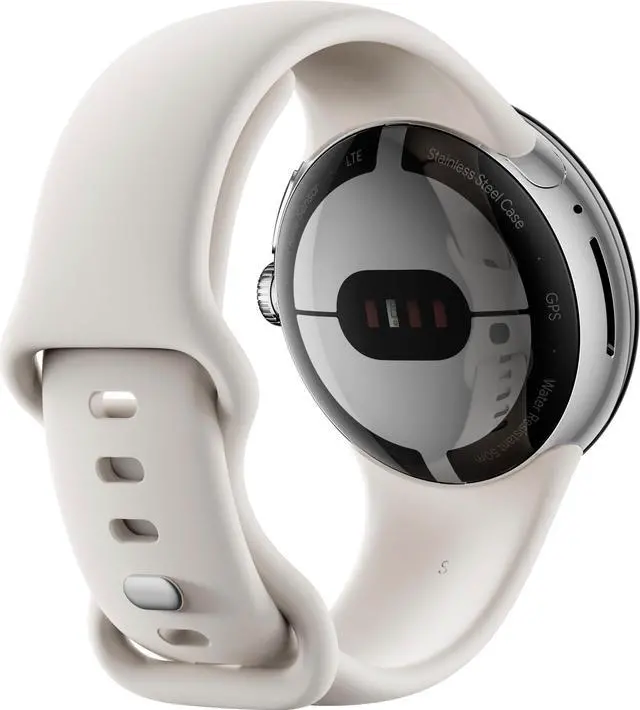 Alt view image 3 of 4 - Google - Pixel Watch Silver Stainless Steel Smartwatch 41mm with Chalk Active Band Wifi/BT - Silver/Chalk