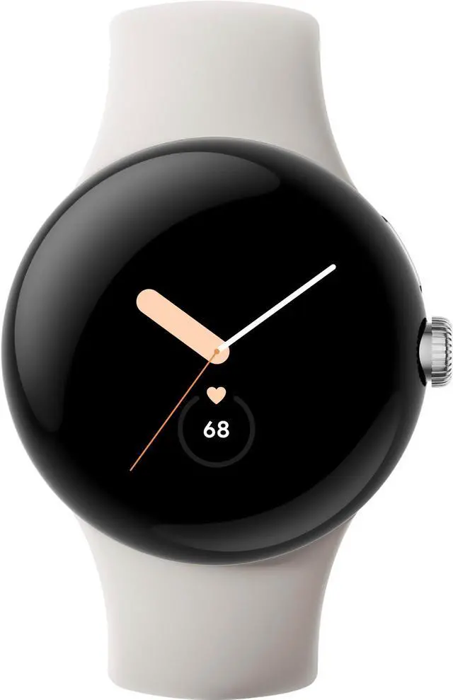 Alt view image 2 of 4 - Google - Pixel Watch Silver Stainless Steel Smartwatch 41mm with Chalk Active Band Wifi/BT - Silver/Chalk