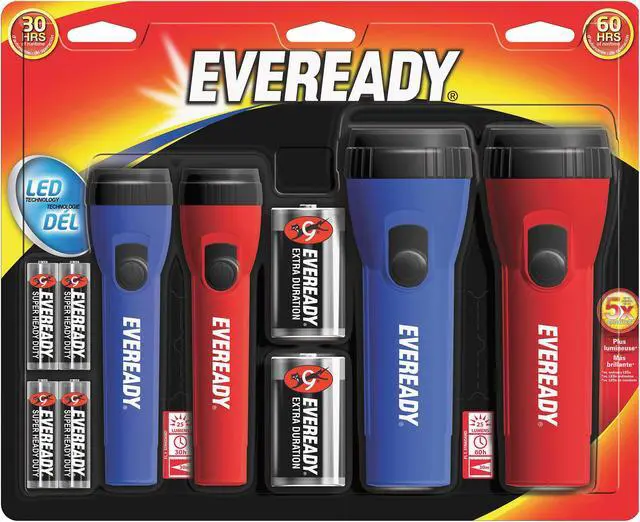 Main image of Eveready EVM5511SCT LED Flashlight Combo Pack, Bulb - D - Red, Blue