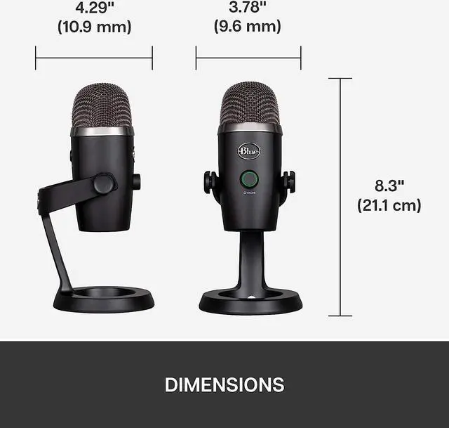 Alt view image 10 of 11 - Blue Yeti Nano Premium USB Microphone for PC, Mac, Gaming, Recording, Streaming, Podcasting, Condenser Mic with Blue VO!CE Effects, Cardioid and Omni, No-Latency Monitoring - Blackout