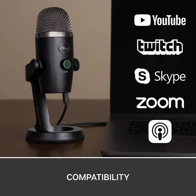 Alt view image 8 of 11 - Blue Yeti Nano Premium USB Microphone for PC, Mac, Gaming, Recording, Streaming, Podcasting, Condenser Mic with Blue VO!CE Effects, Cardioid and Omni, No-Latency Monitoring - Blackout