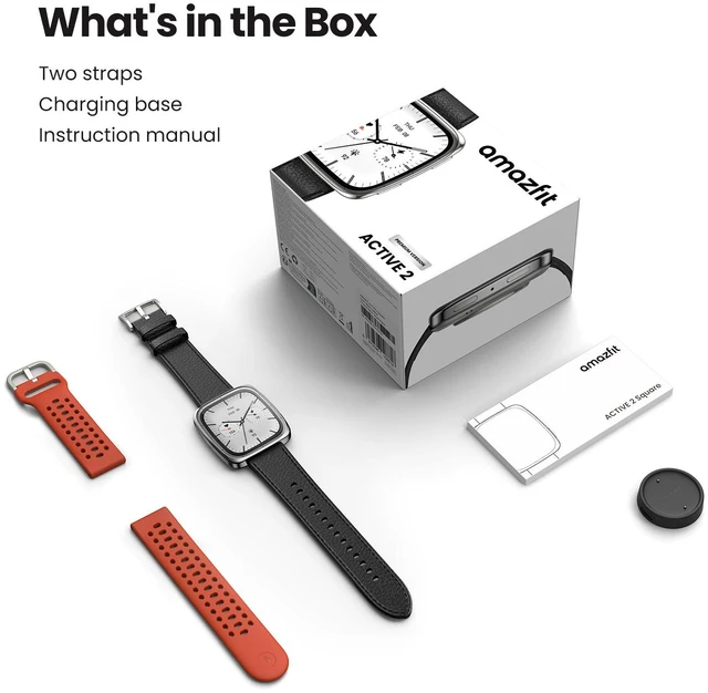 Alt view image 3 of 4 - Amazfit Active 2 Square Black Leather - W2440GL3N