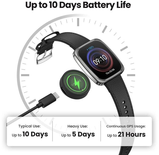 Alt view image 4 of 4 - Amazfit Active 2 Square Black Leather - W2440GL3N