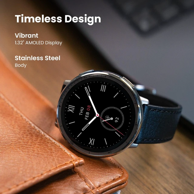 Alt view image 2 of 4 - Amazfit Active 2 Black Leather Round - W2437GL1N