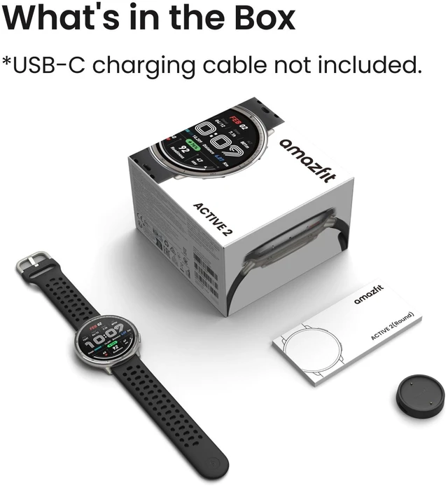 Alt view image 3 of 4 - Amazfit Active 2 Black Leather Round - W2437GL1N