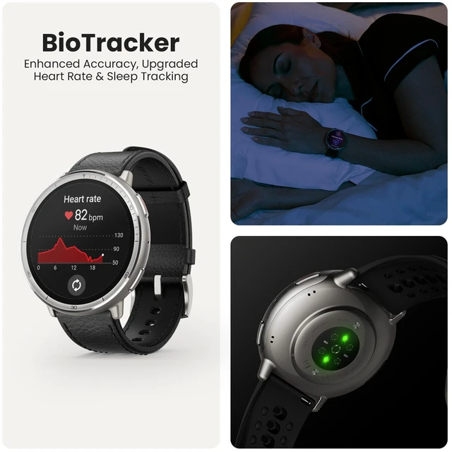 Alt view image 4 of 4 - Amazfit Active 2 Black Leather Round - W2437GL1N
