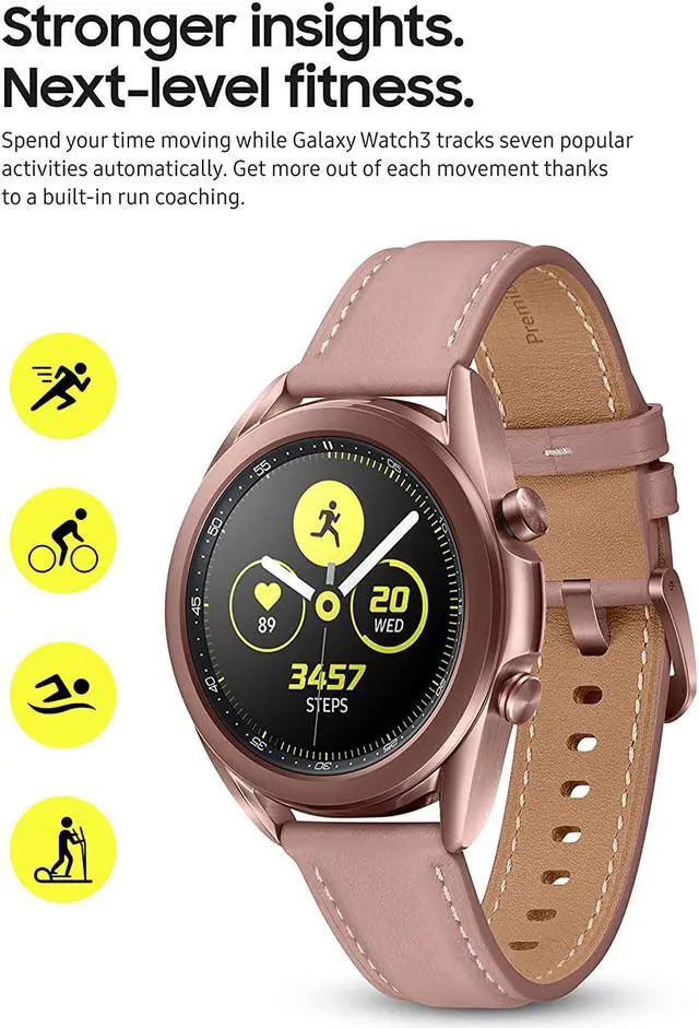 Alt view image 4 of 4 - Samsung Galaxy Watch 3 (41mm, GPS, Bluetooth, Unlocked LTE) Smart Watch with Advanced Health Monitoring, Fitness Tracking, and Long Lasting Battery