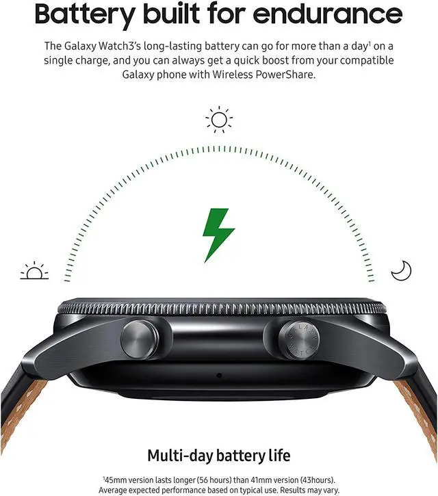 Alt view image 3 of 4 - Samsung Galaxy Watch3 (45mm, GPS, Bluetooth, Unlocked LTE), Mystic Black (US Version)