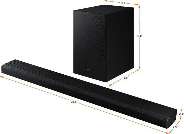 Alt view image 2 of 6 - Samsung HW-Q700A - 3.1.2-Channel Soundbar with Wireless Subwoofer, Dolby Atmos/DTS:X and Voice Assistant - Black