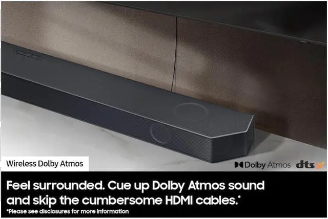 Alt view image 6 of 8 - Samsung Q-series 11.1.4 ch. Wireless Dolby ATMOS Soundbar + Rear Speakers w/ Q-Symphony / HW-Q990C (2023)