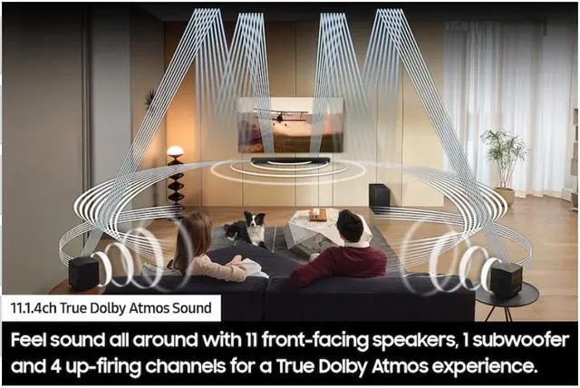 Alt view image 8 of 8 - Samsung Q-series 11.1.4 ch. Wireless Dolby ATMOS Soundbar + Rear Speakers w/ Q-Symphony / HW-Q990C (2023)